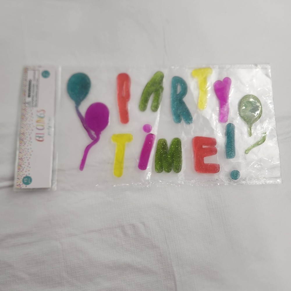 Party Time Balloons Gel Clings Window Decorations
