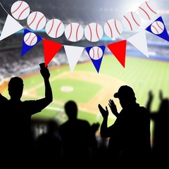 4 Pieces Baseball Party Decorations Baseball Banner Sports Ball Birthday Part…