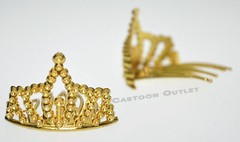 12 PRINCESS GOLD CROWNS MINI PLASTIC TIARA PRINCESS BIRTHDAY FAVORS RECUERDOS