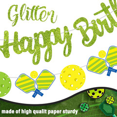 Pickleball Birthday Party Decorations Green Pickleball Happy Birthday Banners De