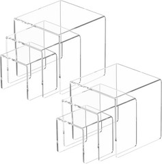 2 Set Acrylic Risers Display Funko POP Figures,Clear Cake Stands Candy Dessert