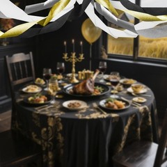 4 Rolls 328ft Crepe Paper Streamers White Black Gold Silver Party Backdrop