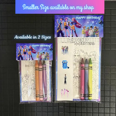 Kpop Happy Birthday Coloring Activity Kpop Packet Party Favors