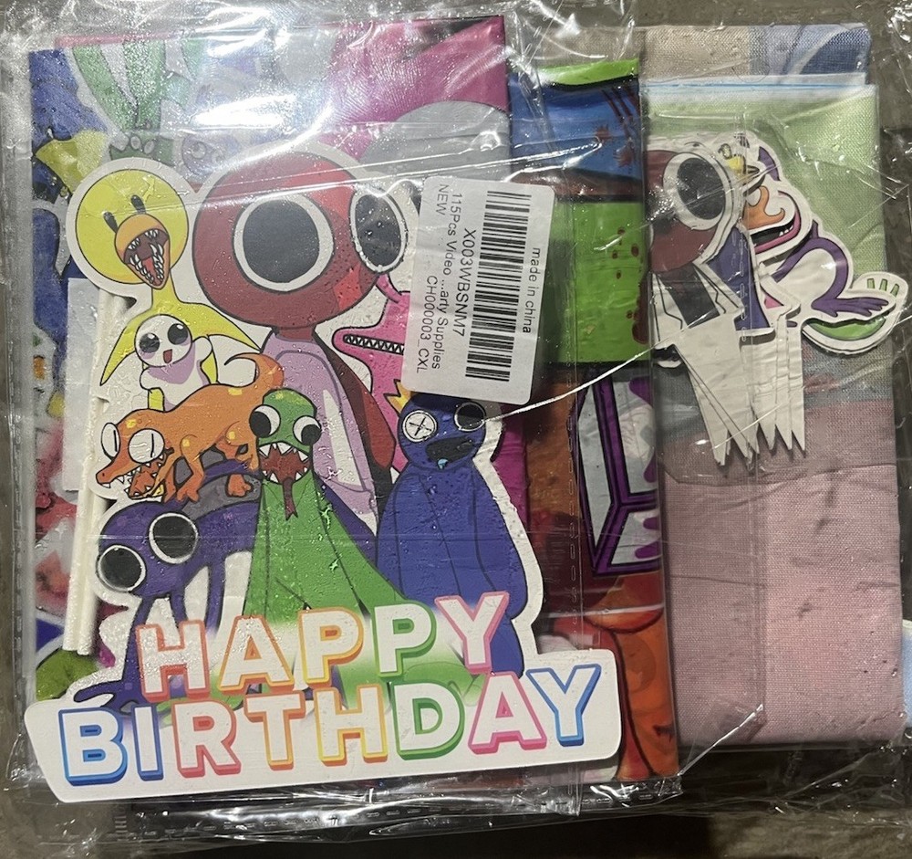Rainbow Friends Balloons Party Decor Bundle Birthday Supplies 110pc NEW