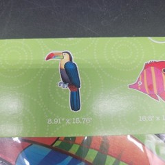 4 Large Pieces Ocean Fish Exotic Birds Cutouts Bag of Chips 2012 Tropical Theme