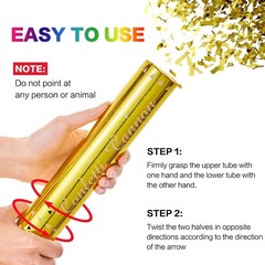 Gold Confetti Poppers – 12 Pack Golden Confetti Cannon for Wedding, Birthday,…