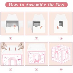 Pink Bow First Birthday Decorations,3Pcs Conqette One Balloon Boxes for Girl …