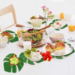 60Pcs Tropical Party Decorations Supplies Palm Middle, Multi Color