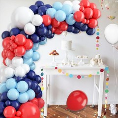 Red White Blue Balloon Arch Kit, Navy Blue Pearl Light Blue Red White Latex B…
