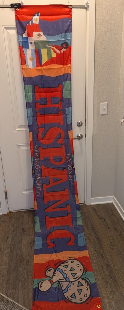Hispanic Heritage Month 20″ X 10′ Tapestry Flag Banner #066