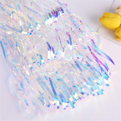 3 Packs Foil Curtain Backdrop 9.8X3.28Ft Iridescent Metallic Tinsel Foil Fringe