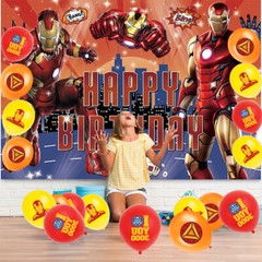 Iron Man Party Supplies Birthday Decoration Set Plates Balloons Banner