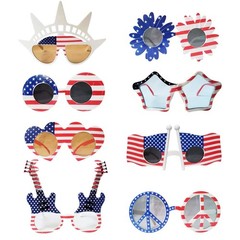 American Flag Glasses 8pcs, Fourth 4th of July Party Accessories, USA Veteran…