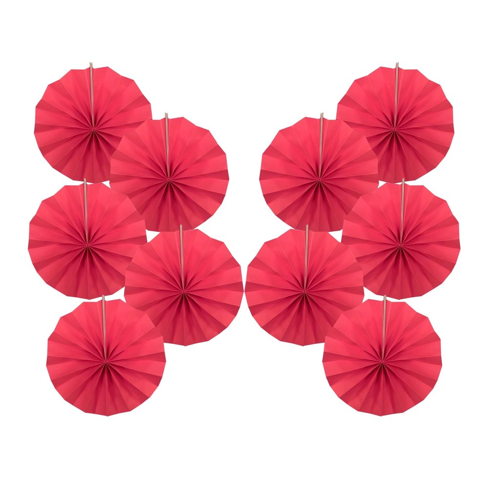 Red Birthday Decorations Paper Fans Hanging 8 Inch Wedding Graduation DIY Set