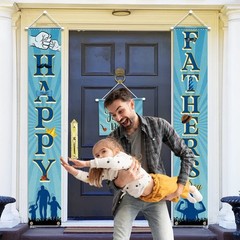 Happy Fathers Day Decorations-Father Day Porch Sign,3pcs Blue Father Day Front