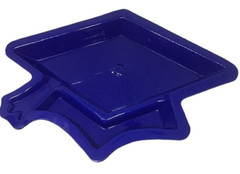 Graduation Cap Disposable Dishes Plates Serving Lot 12 Plastic Blue Party NEW