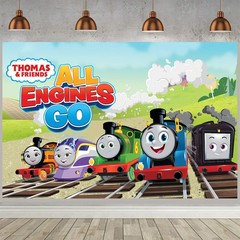 Thomas Train Party Decorations Backdrop Banner Poster Vinyl Birthday Gift