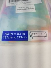 6 Watercolor Tie Dye Birthday Plastic Tablecloths 54 in. X 84 in. New Sealed