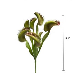 Shirfloral 3Pcs Artificial Venus Flytrap Plants Lifelike Carnivorous Green