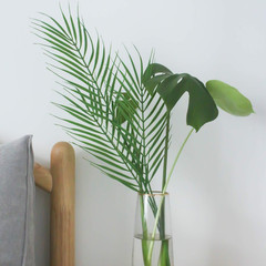 18 Branches 27 Inch Artificial [Palm] [Leave]S 6 PCS Large Faux / Fake Green