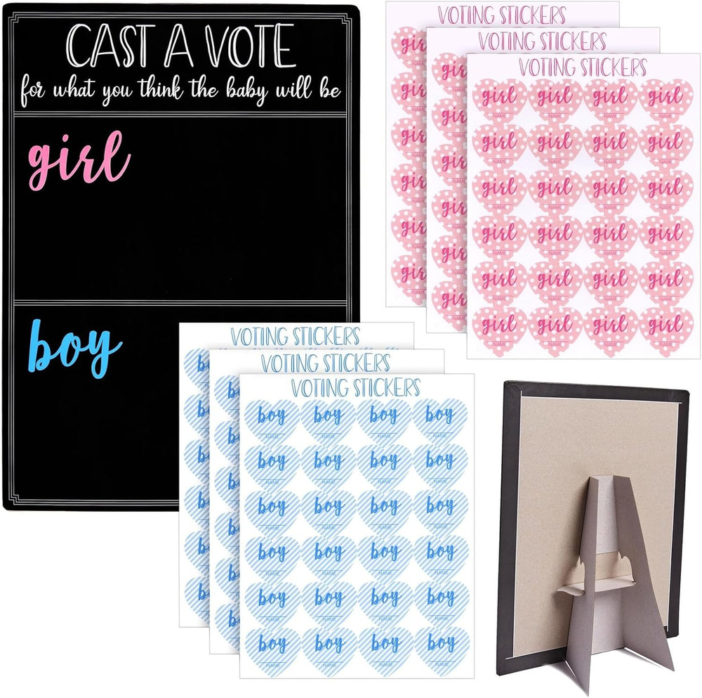 Boy or Girl Voting Board – Interactive Gender Guessing Board – Classic Black Cha