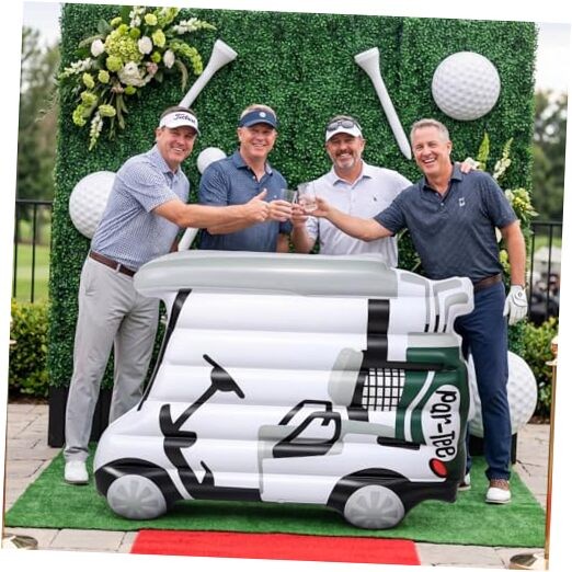 Golf Theme Birthday Decoration Large Inflatable Golf Cart 63″ PVC Balloon Blow
