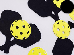 100PCS Pickleball Die Cut Confetti,Pickleball Birthday Table Confetti for Pickle