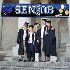 Senior 2026 Blue and White Graduation Party Decorations Larger Banner Yard Sign