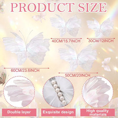 4 Pcs Large White Butterfly Decorations Mariposas Grandes Para Decoracion Big Bu