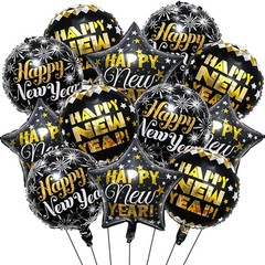 New Year Balloons Decorations-12pcs Happy New Year Balloons Star and Round Ne…