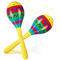 Fiesta Wooden Maracas 2 Pack Noisemakers for Parties and Celebrations