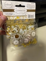Amscan Gold 50th Year Anniversary Confetti Pack, 1 pack 1.2oz. Party Decoration