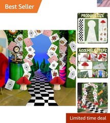 Wonderland Theme Party Decorations Set 34 Pcs Wonderland Photo Backdrop