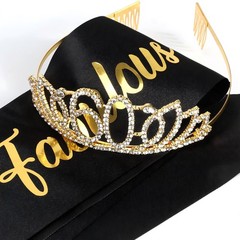 60th Birthday Crown and Sash for Women,60 Gifts Women,60th Gold