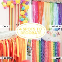 Crepe Paper Streamers 6 Rolls 492ft, Pastel Colors, Party Wedding Decor