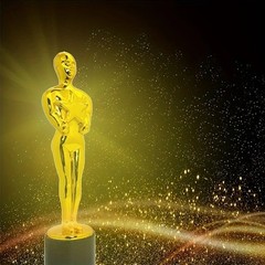 Golden Trophy Award Statuette Plastic Oscar Style Party Decoration Gift