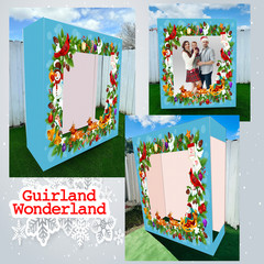 Christmas Photo Booth Backdrop 6,3×5,4ft,Holiday Decoration