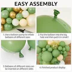 143PCS Olive Green Balloon Arch Kit for Elegant Gender Neutral Party Decorations