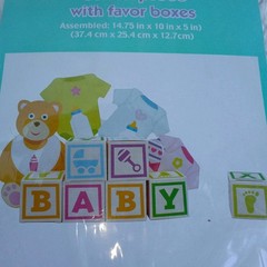 Baby Shower Table Centerpiece DecorationBlocks Bear New Unopened Unisex BoyGirl
