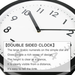 Elegant 15-Inch Double-Sided Aluminum Wall Clock for Home & Office Decor