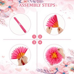 Fiesta Tissue Paper Flowers Pom Poms Mexican Carnival Decor 14 In 12 Pcs