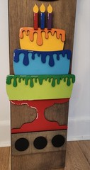 Birthday Interchangeable Porch Leaner – Custom Wooden Front Porch Sign with Swap