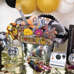 70s Photo Booth Props – 41-pc Disco Photo Booth Kit with 8 x 10-Inch Sign, 60…