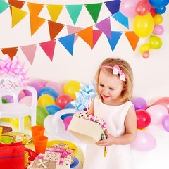Colorful Pennant Flags – 60pcs Multicolor Pennant Banner 82ft CardStock Paper…