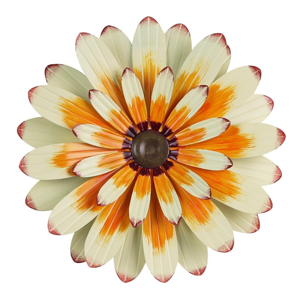 YEAHOME Metal Flower Wall Decor, 16″ Wall Art Hanging Decorations for Home Ba…