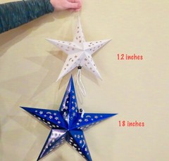 Paper Star Lantern Decorations with LED Lights-Set of 3 (24 in, 18 in, 12 in.)