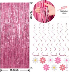 Pink Red Happy Birthday Party Decorations Kits for Girls Women with Happy Birthd