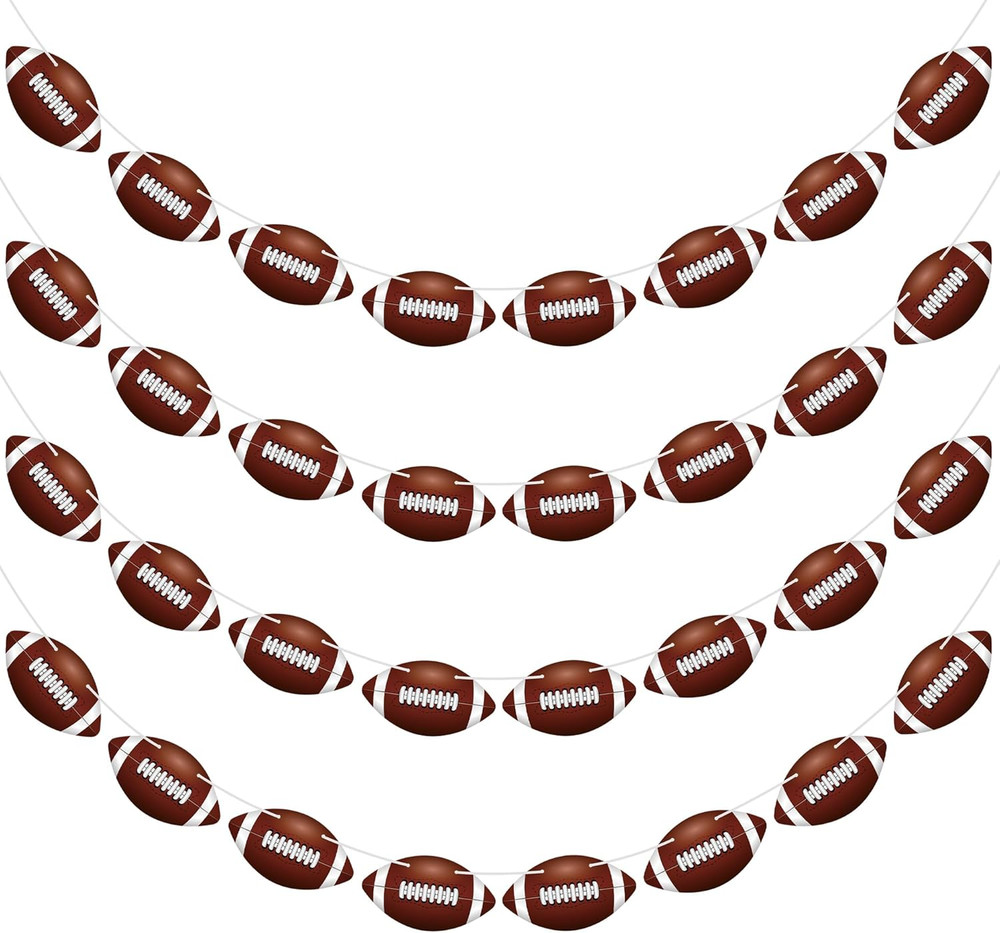 4 Pack Football Party Decorations, 32 PCS Football Cardboard Pre-Assemble Game D