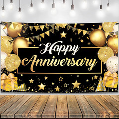 , Xtralarge Happy Anniversary Banner – 72X44 Inch | Banner Backdrop for Happy An