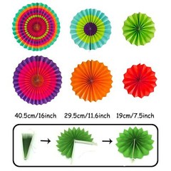 Party Decoration, Multi-colored Paper Fans Pom Poms Flowers Garlands Confetti…